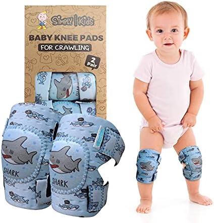 Simply Kids Baby Knee Pads for Crawling (2 Pairs) Rodilleras para Bebe, CPSIA Certified - Infant Knee Protector for Toddler, Girl, Boy, Crawler