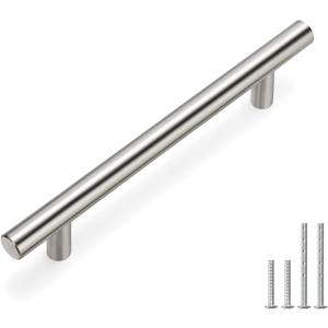 Homdiy 20 Pack Brushed Nickel Cabinet Pulls Cabinet Hardware Cabinet Handles Stainless Steel Drawer Pulls 201SN Kitchen Cabinet Handles Cupboard Handles 4-1/2in Hole Centers