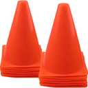 7 Inch Plastic Traffic Cones Sport Training Agility Marker Cone for Soccer, Skating, Football, Basketball, Indoor and Outdoor Games (Orange, 12 Pack)