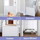 PRObebi Retractable Dog Gate for the House Extends to 54" Wide 34" Tall, Gates for Baby Indoor, Stair Gate for Outdoor, Staris, Hallways, Doorways, Deck, Porch, Need Drilling, White