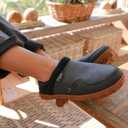 FLOJOS Men's Carl Sherpa Lined Slipper (Black)