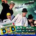 GIFIKOI 80s 90s Hip Hop Costume Outfit Kit Mobile Phone Inflatable Radio Box Necklace Bracelet Ring Glasses Hat Rapper Costumes Accessories Set (Black)