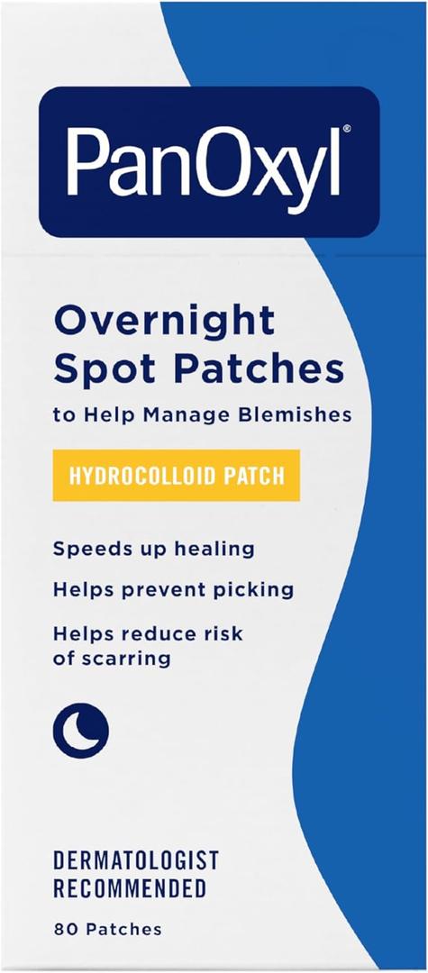 PanOxyl PM Overnight Spot Patches, Advanced Hydrocolloid Healing Technology, Fragrance Free, 80 Count