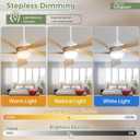 Sofucor 52" Smart Ceiling Fan, Indoor/Outdoor Ceiling Fans with Lights and Remote, Compatible with Alexa/Google/App, 3-Color Light 6-Speed Timing Reversible DC Motor for Bedroom Living Room Patio