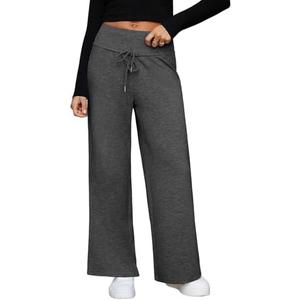 Herseas Women's Wide Leg Sweatpants Baggy Drawstring Straight Travel Pants Lounge High Waist Oversized Pants XL