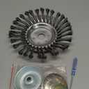 8 Inch Steel Wire Rotary Weed Brush Cutter Trimmer Head for Weed Cutter Eater, Unbreakable Wired Trimmer Blade, Weed Trimmer Eater Head with Adapter Kits for Moss Grass Rust Removal