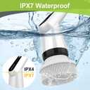 WKY-Electric Spin Scrubber - Upgraded 10-in-1 IPX7 Waterproof Shower Scrubber, Retractable Handle & 2-Speed for Toilet, Bathroom, Bathtub, Tile Floors (Black&white)