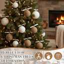 24 Pcs 2" 2.4" 2.8" Christmas Ball Ornaments Boho Farmhouse Hanging Jute Rope Gift Balls Rustic Vintage Burlap Neutral Christmas Tree Decorations for Home Decoration Holiday Party Supplies