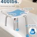 HOMLAND Shower Chair for Inside Shower, 400 lbs Adjustable Shower Stool with Suction Feet, Shower Seat for Inside Tub Bathroom Bench Bath Chair for Elderly and Disabled - Light Blue