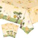 WISSLERMER 3pcs Party Tablecloth Bear Baby Shower Tablecloths Classic Bear Disposable Thickened Plastic Table Cover for Kids 1st 2rd Baby Party Supplies 54x108Inches (Yellow)