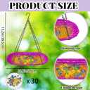 Bee Feeder Watering Station for Garden, Flower Bee Bath for Outside with Glass Balls, Butterfly Bath Bowl for Outdoor Courtyard Decoration (Rose Red)