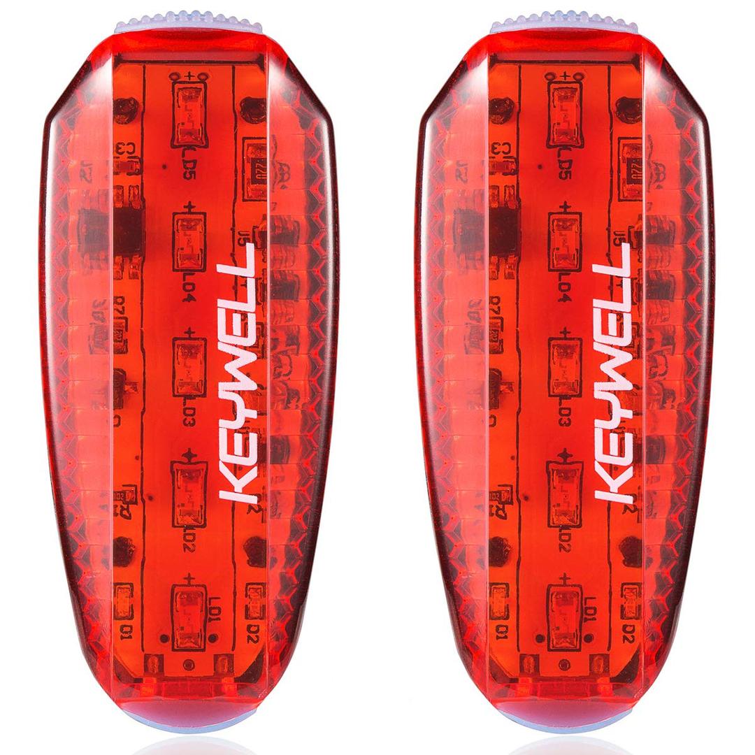 USB C Rechargeable LED Safety Lights (2 Pack) - Clip on Strobe Running Lights for Runners, Joggers,Walkers,Kids,Dogs,Bike Tail Lights - High Visibility Accessories for Reflective Gear (Red)