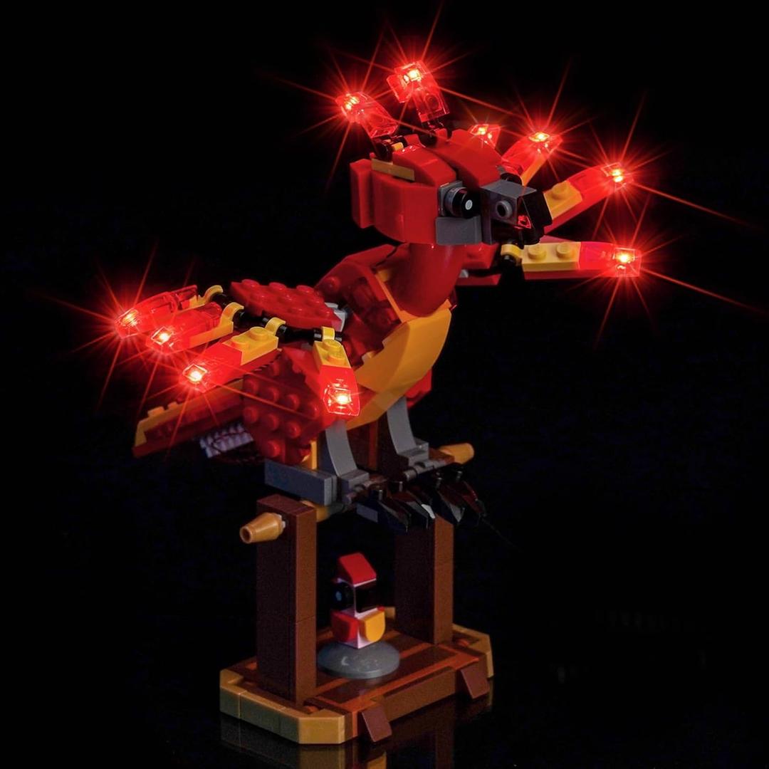 Upgraded Led Light Kit Compatible with Lego Fawkes Dumbledore's Phoenix Building Set, Lights Decoration Compatible with Lego 76448 (Model Not Included)