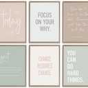 Inspirational Motivational Office Decor Posters Prints Unframed Set of 6, Minimalist Pastel Wall Art Print Decor, Positive Affirmations Team Teamwork Difference Maker Wall Picture, 8"x10" Unframed