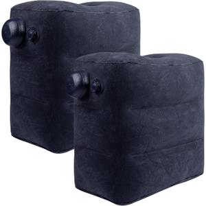 2 Pack Inflatable Foot Rest for Air Travel,Airplane Travel Foot Rest Adjustable Height,Car/Airplane,Footrest Pillow with Pump for Office,Airplane,Train,Cars,Home