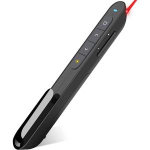 Wireless Presenter, Hyperlink Volume Control Presentation Clicker RF 2.4GHz USB PowerPoint Clicker Presentation Remote Control Pointer Slide Advancer (Black) (Classic)