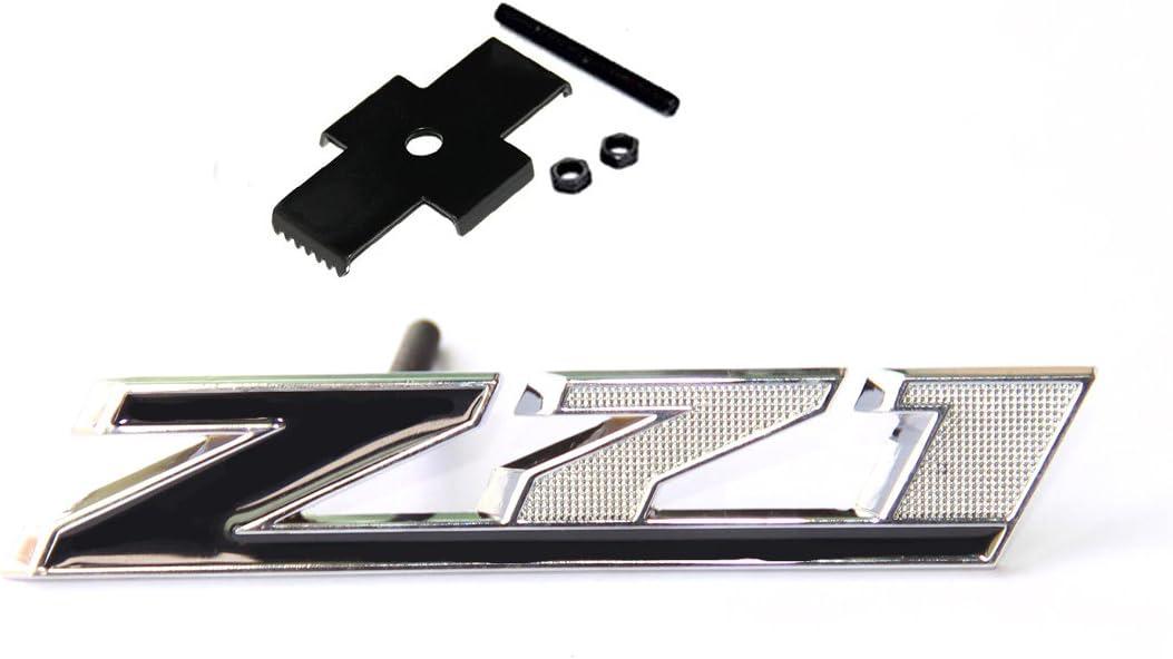 Yoaoo 1x OEM Black Grille Z71 Emblem Badge 3D Compatible with Silverado 2500Hd 3500Hd Sierra Tahoe Chrome