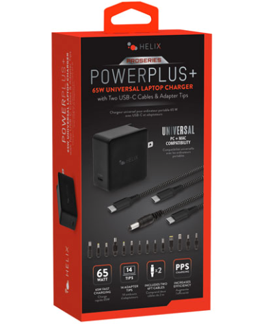 Helix "PowerPlus +" 65W Universal Laptop Charger (ETHNBC65U)