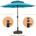 C-Hopetree 44 lb Heavy Duty Round Base Stand with Rolling Wheels for Outdoor Patio Market Table Umbrella, Black