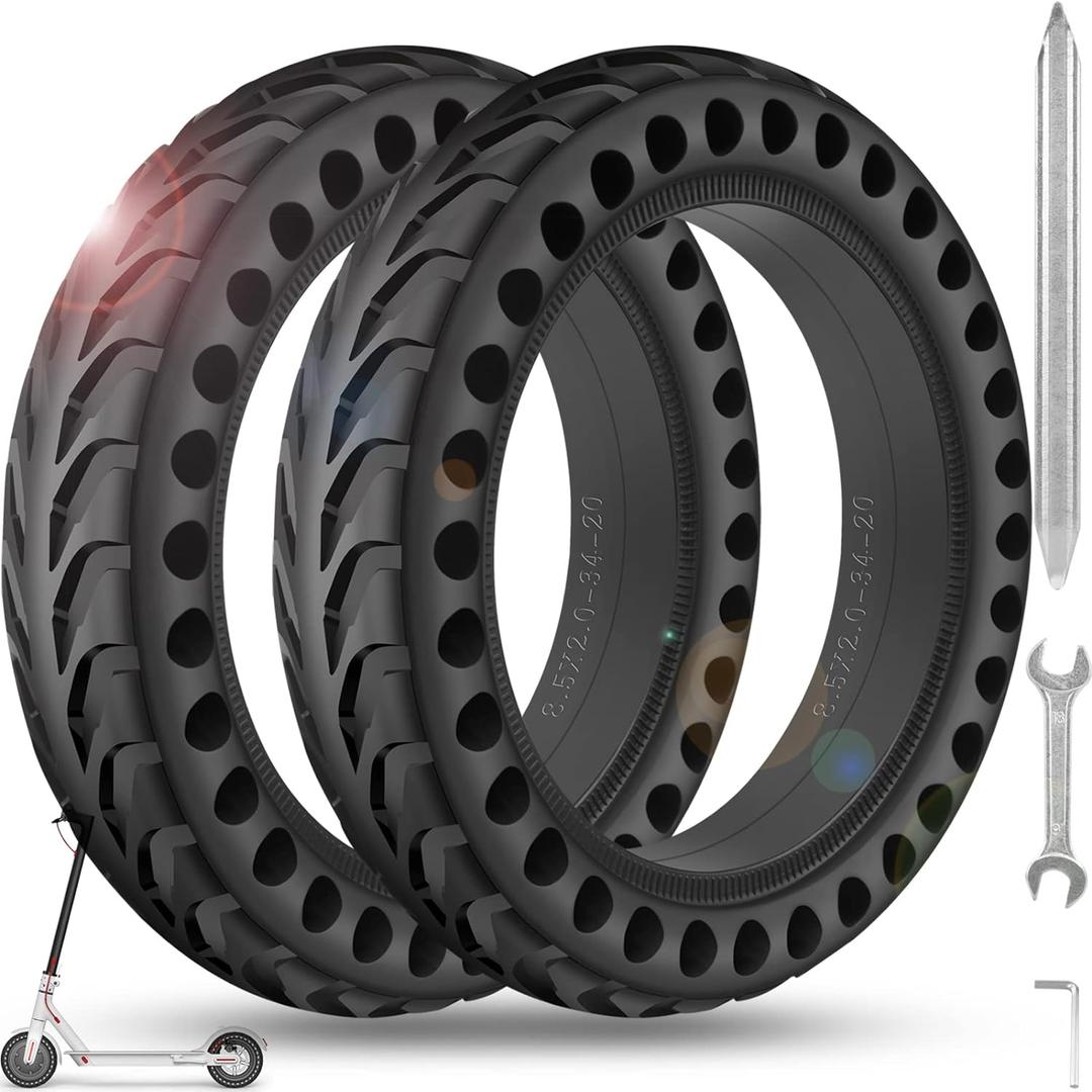 Solid Tire Compatible with Xiaomi M365 / Gotrax GXL V2, 8.5 inches Solid Tires Explosion Proof Tire for Xiaomi Mijia M365 and GOTRAX GXL V2 Electric Scooter (2 PCS)