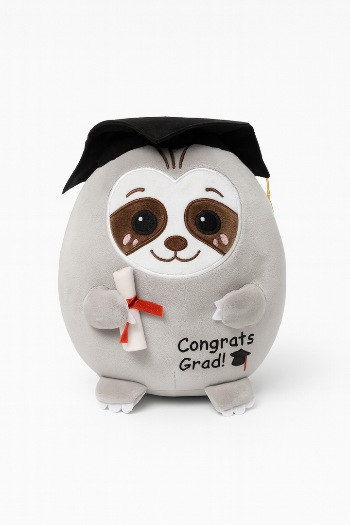DolliBu Sloth Graduation Plush Toy - Snug-Mooshies Sloth Graduation Stuffed Animal Dress Up with Graduation Cap with Tassel - Reward Celebration Grad Gift - 10 Inch