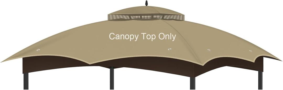Replacement Gazebo Canopy Top Cover for 10 x 12, Double Tiered Waterproof Canopy Roof for Lowe's Allen Roth Gazebo #GF-12S004B-1 (Khaki)