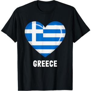 Greece Flag Jersey | Greek T-Shirt (Large, Black)