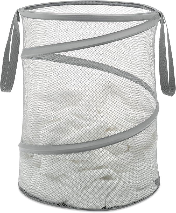 Whitmor 15 INCH COLLAPSIBLE LAUNDRY HAMPER-PALOMA GRAY