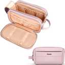 Toiletry Bag for Men & Women, Cruise Ship Travel Essentials, Shaving Dopp Kit with Dry and Wet Separation, Water-resistant Bathroom Cosmetic Organizer Bag, Makeup Accessories with Trolley Belt, Pink(Large)