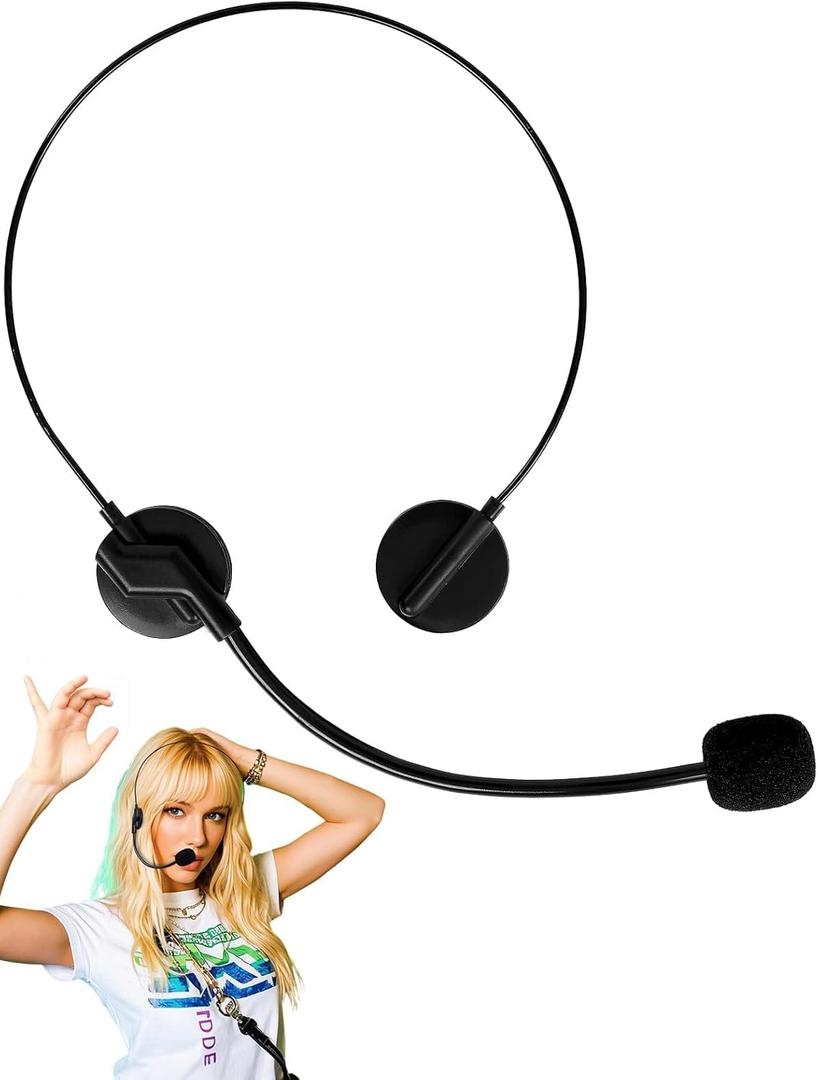 Rockstar Headset with Mic - Fake Singer Costume Prop for Holiday Concert, Ugly Sweater Party & Funny Xmas Gift for Christmas and Cosplay Party