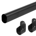 Oval Closet Rod for Hanging Clothes Adjustable Closet Rods 18 to 40 Inch Heavy Duty Black Poles Bar Closet Rod Expandable for Wardrobes Laundry RV