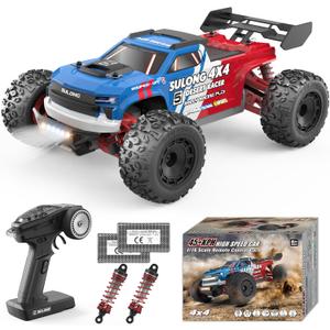 Scientoy 1/16 RC Cars 45 KPH, 4WD All Terrain High Speed Remote Control Car, Offroad RC Truck with 2 Rechargeable Batteries, 60 Mins Runtime, 2.4GHz Fast RC Cars for Adults, Kids and Boys Gifts