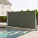 GarveeLife 71 in x138 in Retractable Side Awning for Patio, Retractable Privacy Screen Protection Awning, Waterproof & UV-Resistant Folding Privacy Divider, for Patio, Balcony and Pools, Light Grey