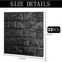 33 Pcs 3D Wall Panels Peel and Stick, 7mm Thickened 3D Wall Panel Foam Brick 11.8 * 11.8 in 3D Imitation Brick Wallpaper Stone Wall Panel Foam Brick Self-Adhesive Wallpaper