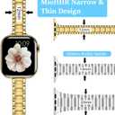 MioHHR Thin Metal Bands Compatible with Apple Watch Band Ultra3/2/1 Series 11 10 9 8 7 6 5 4 3 2 1 SE3/2/1,Slim Narrow Stainless Steel Strap for Women iWatch 49mm 46mm 45mm 44mm 42mm 41mm 40mm 38mm