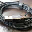 6 Foot Braided Nylon Micro Black Chrome USB Charge/Sync Cable