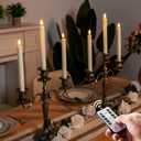 Homemory 48 Pcs Plastic Flameless Taper Candles with Remote Timer Dimmer, Taper Candles Battery Operated with Flickering Light, Ivory Led Candlesticks for Wedding Party Holiday Decoration 9.6 Inches
