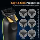 Beard Trimmer for Men, Rechargeable Cordless Hair Clipper with LED Display & Hangable Design, 180min Runtime, 6 Combs, Type-C Charging for Face, Neck, Groin & Manscaping, Ideal Gift