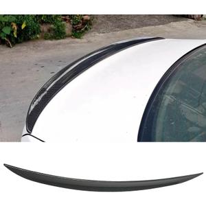 KHK E90 Rear Spoiler, Carbon Fiber Pattern Rear Trunk Spoiler Wings, ABS Material MP Style Rear Spoiler Wing Lid Fits for 2006-2011 BMW E90 3-Series 4 Door Sedan & 2008-2011 for BMW M3 Sedan