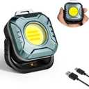 Magnetic Work Light Rechargeable, 500 Lumens Floodlight 1200 mAh LED Portable Lamp, 2.9 Oz Mini Supersmall for Emergency Nighttime Auto Repair, Birthday Gifts for Husband and Father, Grey