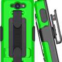 Case Compatible with Sonim XP5PLUS (XP5900) (Knob and No Knob Versions), Case and Belt Clip Holster Combo with Handstrap, Kickstand and Screen Protector (Lime Green)