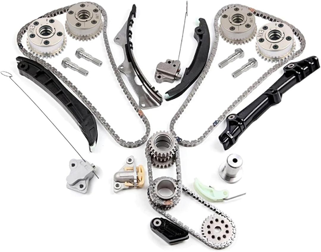 Timing Chain VVT Gear Solenoid Kit Replacement For 2011-2015 Chrysler 300 Jeep Grand Cherokee Dodge Ram 1500 3.6L Pentastar 916-958, 5184150AF, 5184370AI, 5184369AH, 5184352AF