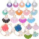 Garneck 40Pcs Seashell Charms for Jewelry Making Ocean Beach Theme Pendants for Diy Necklace Earrings Bracelets Craft Zinc Alloy 1 Inch