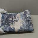 Area Rug Living Room Rugs: 5x8 Rug for Bedroom Machine Washable with Non Slip Backing Non Shedding Abstract Stain Resistant Large Carpet for Dining Room Nursery Home Office - Beige/Blue