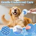 Pet Steam Brush for Dog & Cat - 3-in-1 Steam Grooming Brush for Shedding & Hair Removal - Self Cleaning Spray Comb with Mist for Long Haired Pets - Includes 2*Waterless Shampoo, Blue