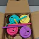 Elk and Friends Kids + Toddler Glass Cups | The Original 8oz Glass Mason Jar with Sleeves + Lids | Silicone Straws + Stopper | Smoothie Cup | Food Storage | Spill Resistant | Dishwasher Safe | 4 Pack