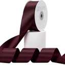 Burgundy Satin Ribbon, Double Faced 1-1/2 Inch X 25 Yards, Premium Satin Ribbon for Gift Wrapping, Crafts, Hair Bow Making, Sewing, Flower Bouquet, Wedding Party Decor