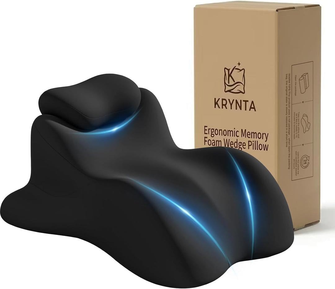 Ergonomic Memory Foam Wedge Pillow & 27° Sleeping Wedge Support Pillow, X-Large