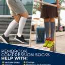 Pembrook Cotton Light Compression Socks for Women & Men - 3 Pairs | 8-15 mmHg Comfort Compression Socks for Men & Women, M