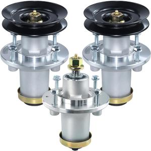 GELASKA 3 Pack 539112170 Spindle Assembly with 532174375 Pulley Replaces Husqvarna 539112170 Mandrel Assembly, 539107521 for Husqvarna 48" 52" GT52XLS GTH24V52LS YTH24V48LS YT48XLS GT48XLS Decks